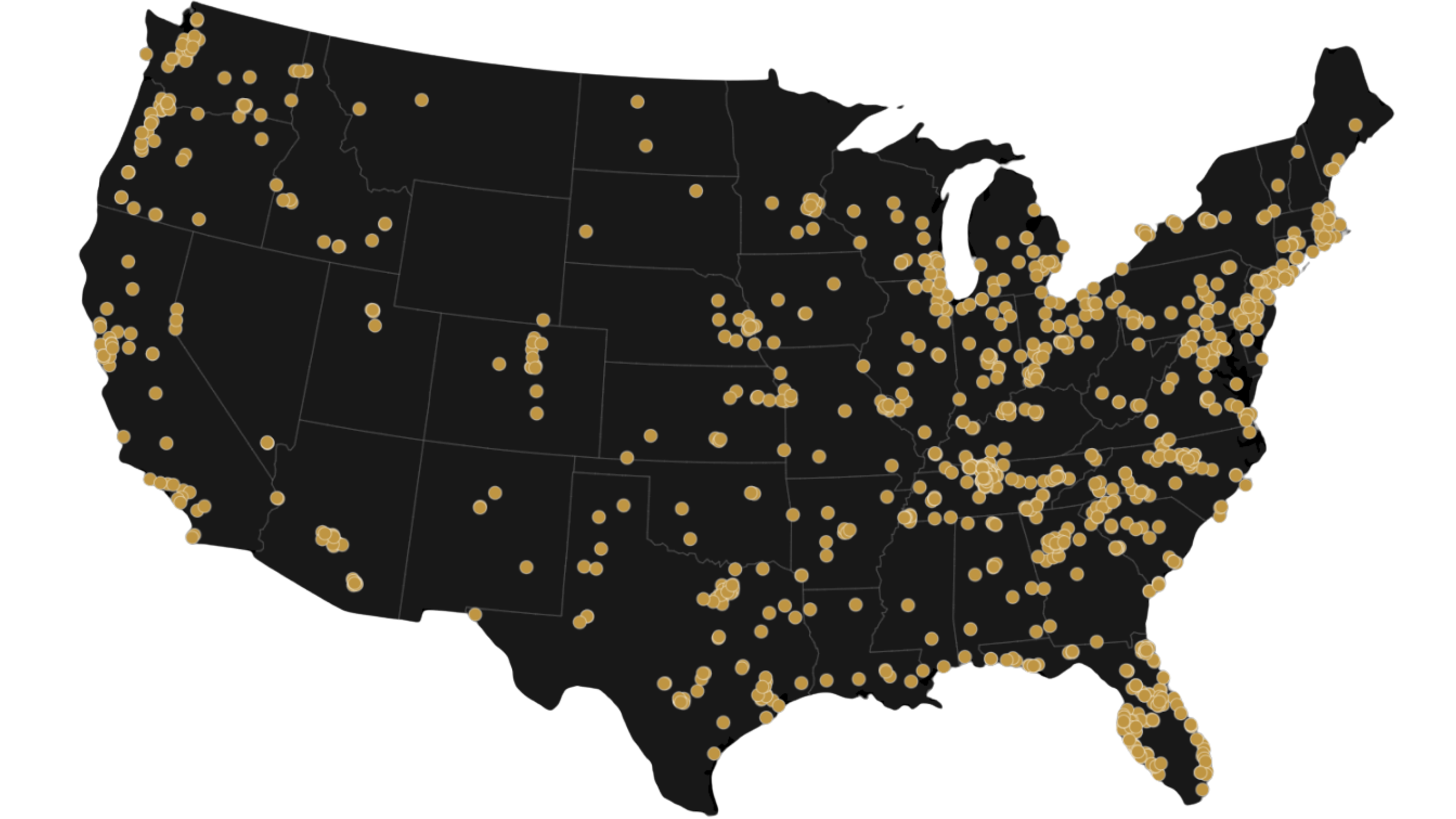 Map of JRC's Completed Projects